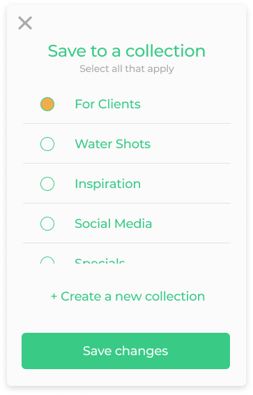 Save to a Collection modal